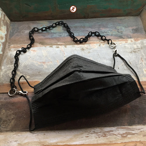 Cadena sujeta mascarillas negra